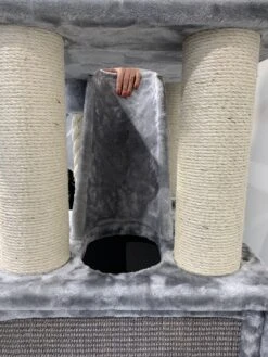 Krabpaal Cat Penthouse Light Grey -Savic Winkel p10098 rhr rhr0412 krabpaal cat penthouse light grey 1