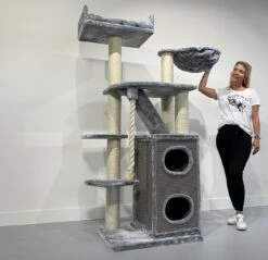 Krabpaal Cat Penthouse Light Grey