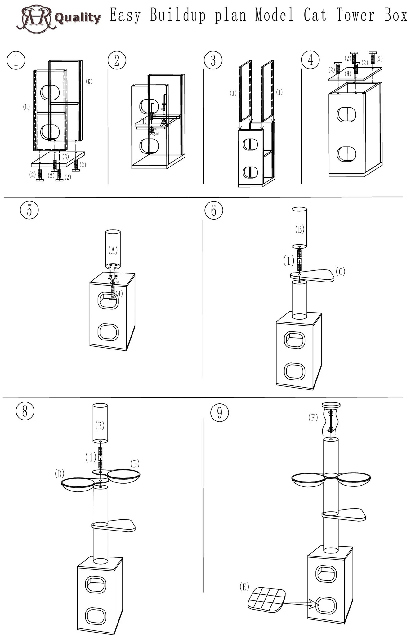 Krabpaal Cat Tower Box Light Grey 8 Krabpaal Cat Tower Box Light Grey - Afbeelding 6