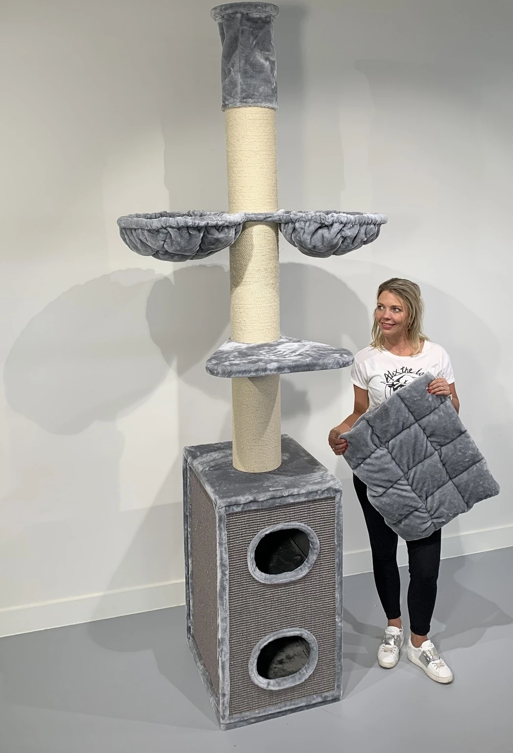 Krabpaal Cat Tower Box Light Grey 6 Krabpaal Cat Tower Box Light Grey - Afbeelding 4
