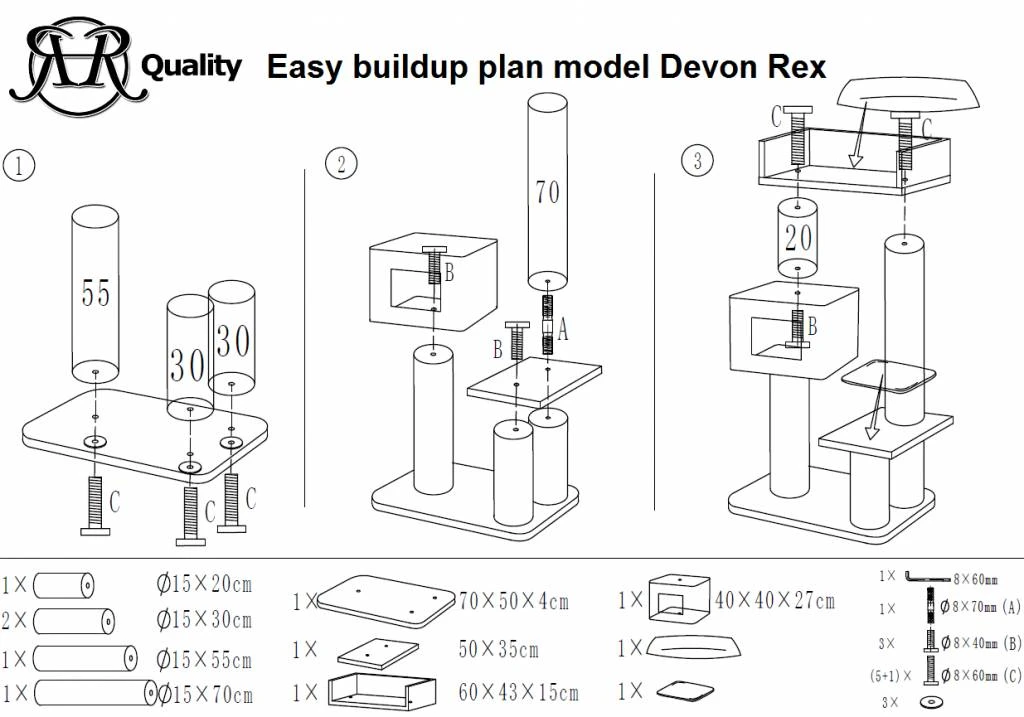 Krabpaal Devon Rex Crème 4 Krabpaal Devon Rex Crème - Afbeelding 2