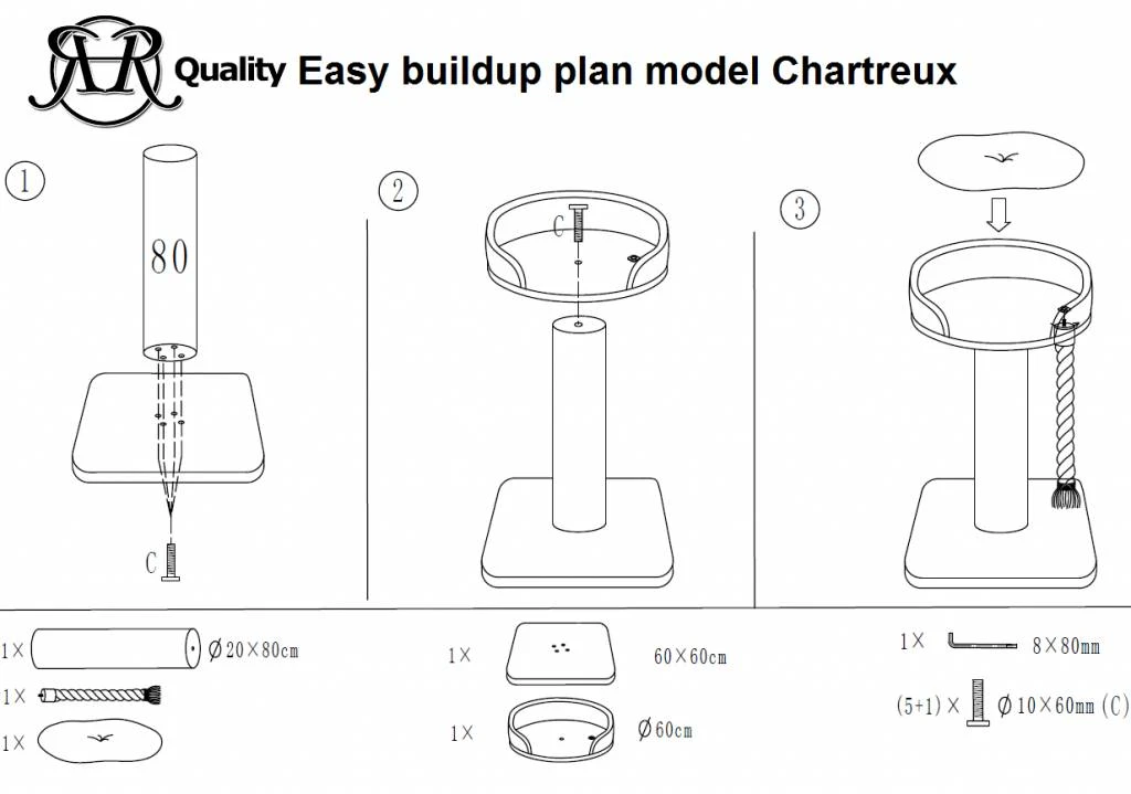 Krabpaal Chartreux Blackline Dark Grey 5 Krabpaal Chartreux Blackline Dark Grey - Afbeelding 3