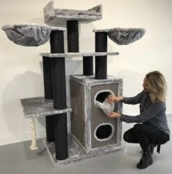 Krabpaal Cat Paradise Blackline Light Grey 12 Krabpaal Cat Paradise Blackline Light Grey -Savic Winkel p10623 rhr rhr0410 krabpaal cat paradise blackline light grey 1