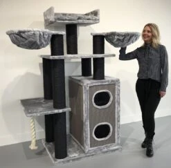 Krabpaal Cat Paradise Blackline Light Grey