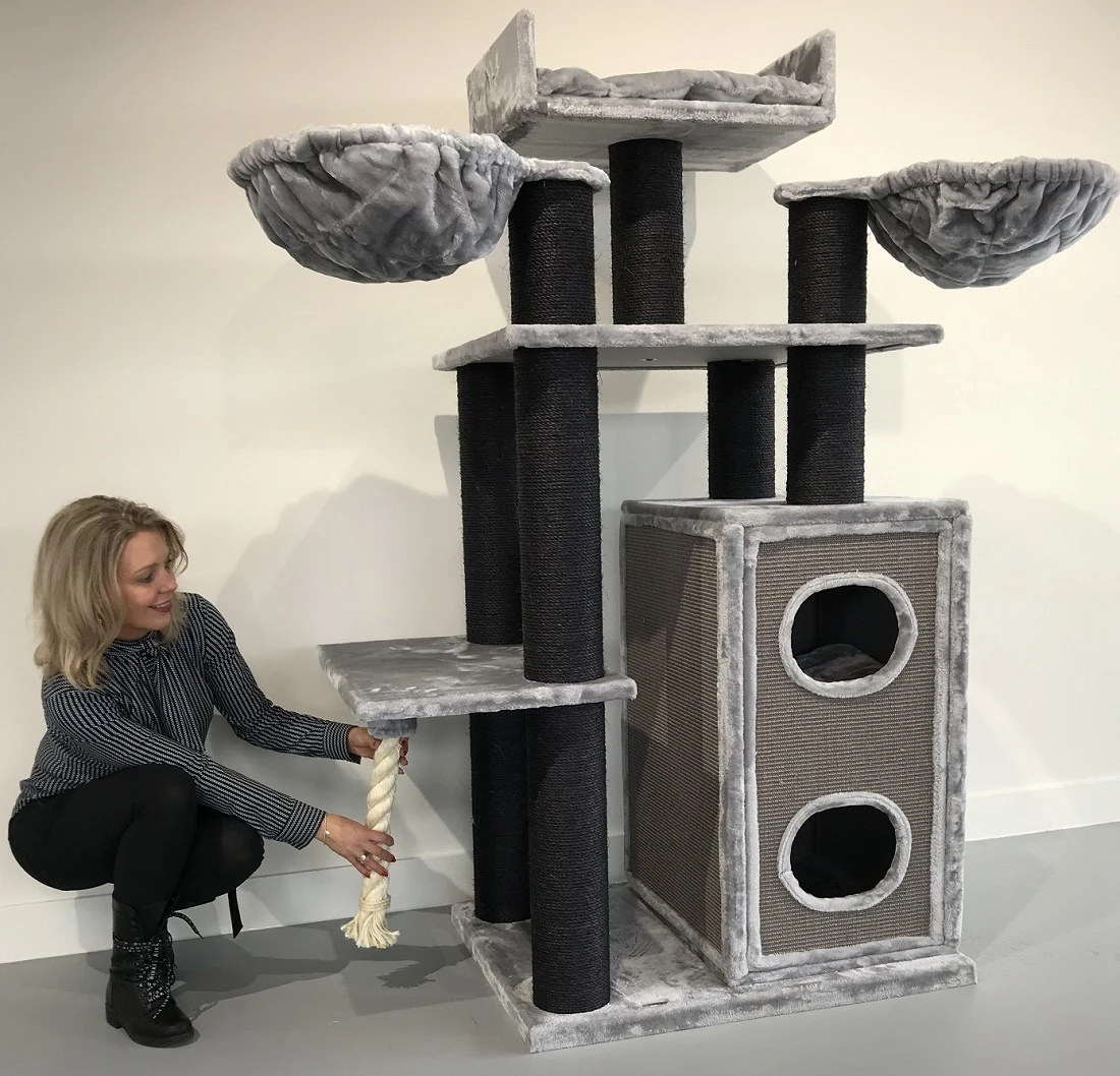 Krabpaal Cat Paradise Blackline Light Grey 6 Krabpaal Cat Paradise Blackline Light Grey - Afbeelding 4