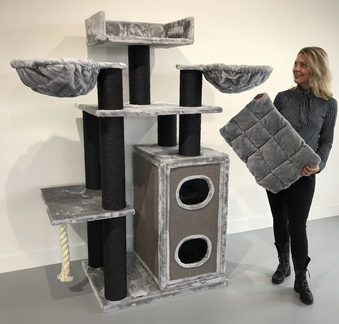 Krabpaal Cat Paradise Blackline Light Grey 5 Krabpaal Cat Paradise Blackline Light Grey - Afbeelding 3