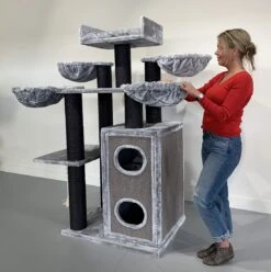 Krabpaal Cat Paradise PLUS Blackline Light Grey 11 Krabpaal Cat Paradise PLUS Blackline Light Grey -Savic Winkel p10658 rhr rhr0410 plus krabpaal cat paradise plus blackline light grey 1