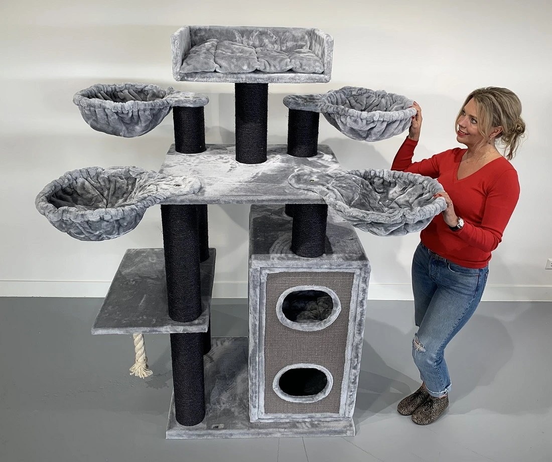 Krabpaal Cat Paradise PLUS Blackline Light Grey 6 Krabpaal Cat Paradise PLUS Blackline Light Grey - Afbeelding 4