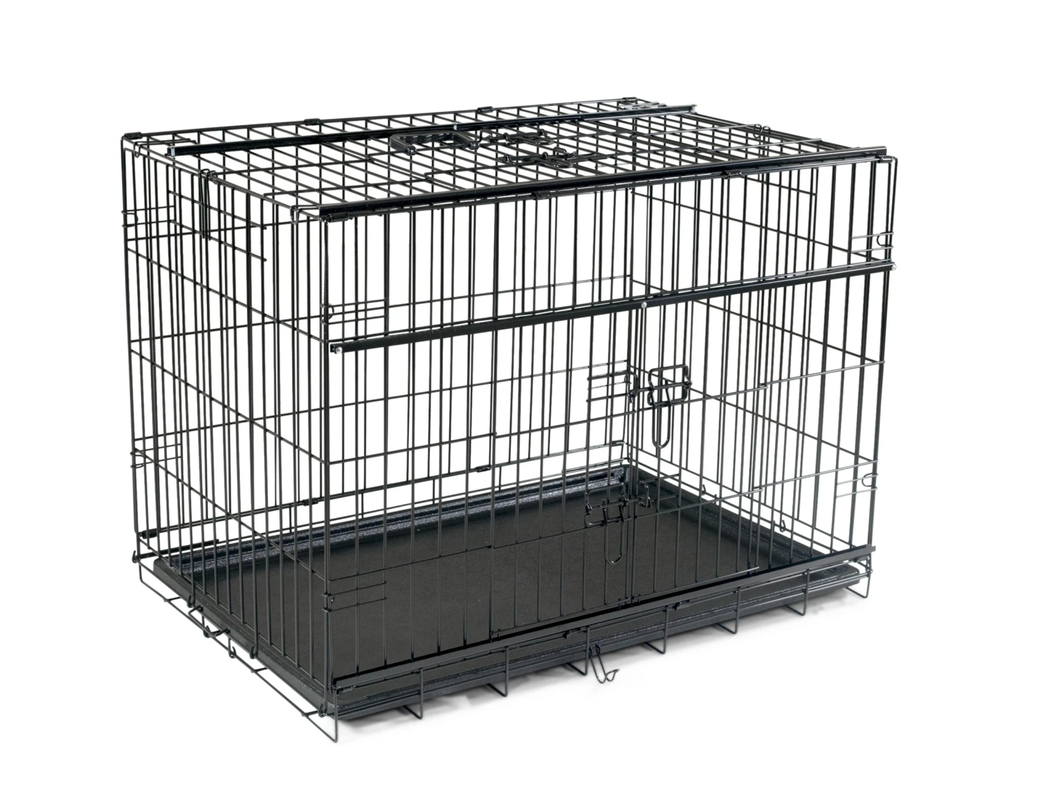 Draadkooi Opvouwbaar Premium Zwart 93x58x64cm 3 Draadkooi Opvouwbaar Premium Zwart 93x58x64cm