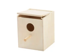 Merkloos Houten Tropennestkast 10,3×10,5×10,5cm Ø3,2cm