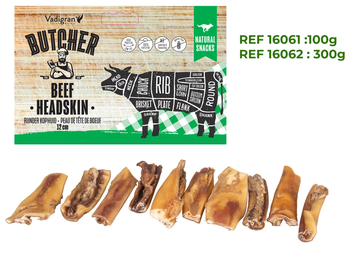 Runderkophuid 12cm 300g 3 Runderkophuid 12cm 300g