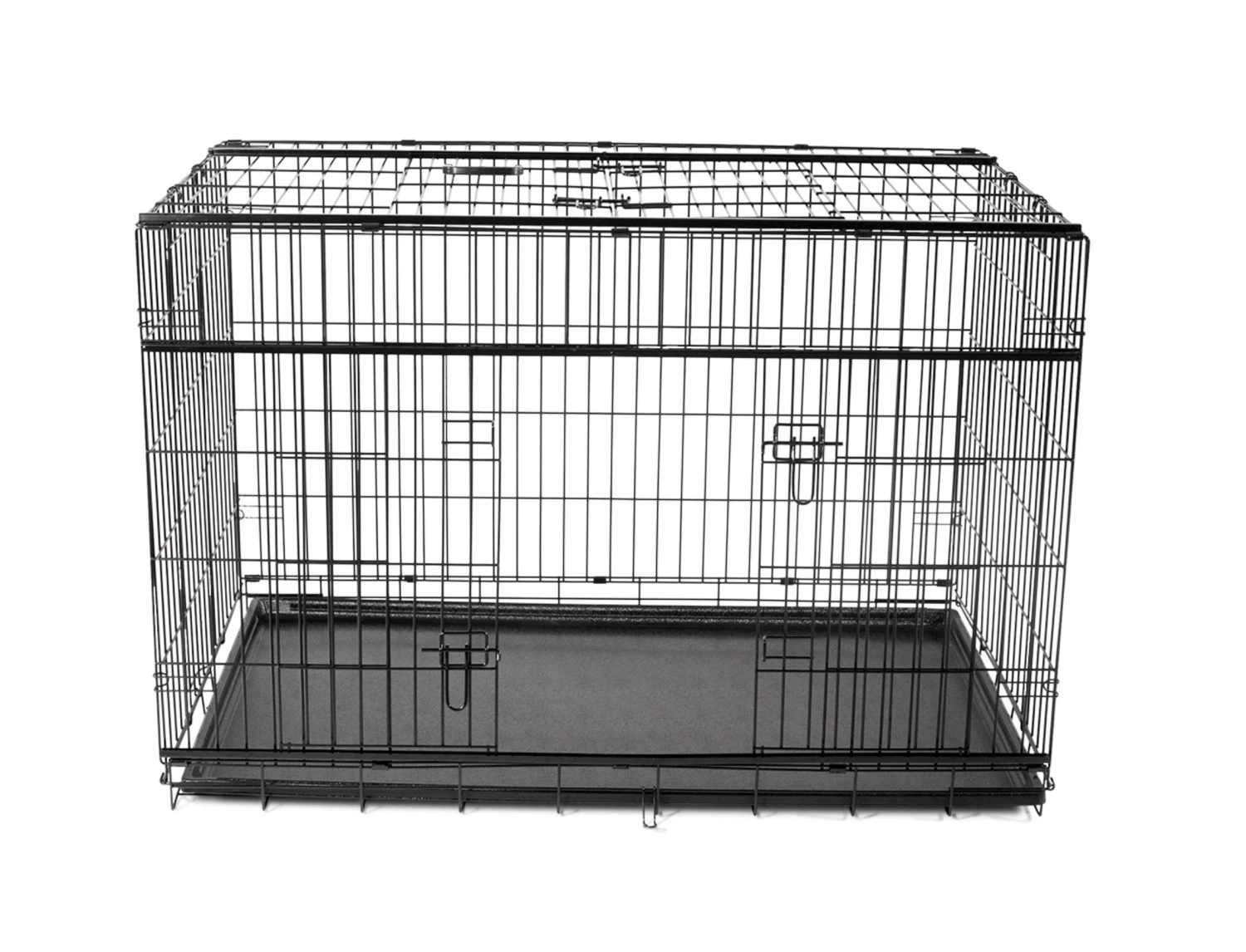 Draadkooi Opvouwbaar Premium Zwart 122x75x81cm 4 Draadkooi Opvouwbaar Premium Zwart 122x75x81cm - Afbeelding 2