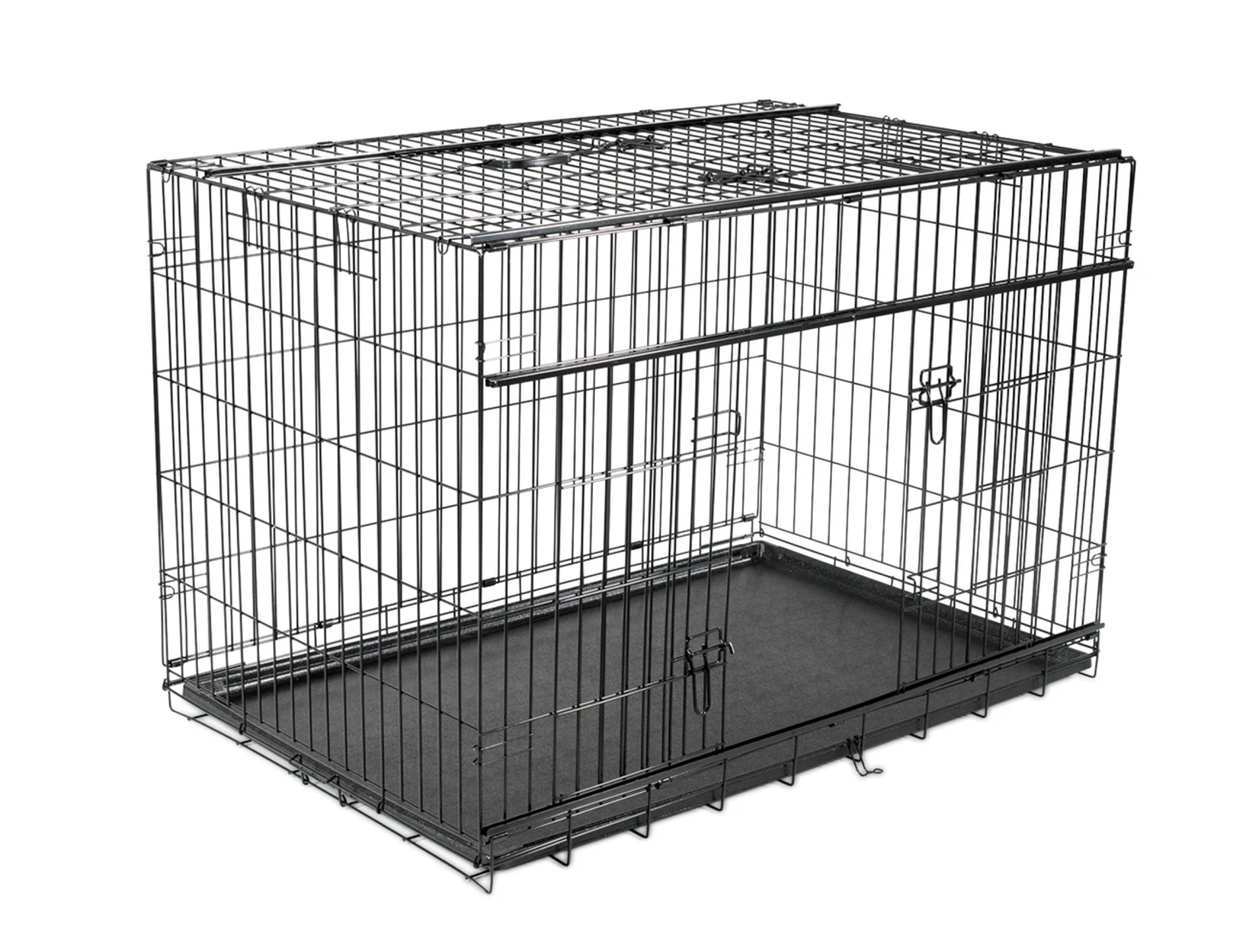 Draadkooi Opvouwbaar Premium Zwart 122x75x81cm 5 Draadkooi Opvouwbaar Premium Zwart 122x75x81cm - Afbeelding 3