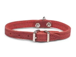 Halsband Geolied Leder Rood 27cmx12mm XXS