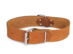 Halsband Large Geolied Leder Cognac 45cmx30mm M-L