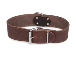 Halsband Large Geolied Leder Bruin 75cmx50mm XXL