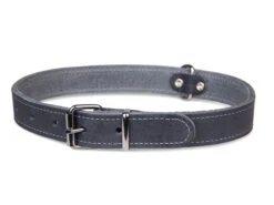 Halsband Geolied Leder Grijs 70cmx30mm XXL