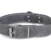 Halsband Large Geolied Leder Grijs 45cmx30mm M-L