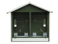 Merkloos Volière Nr 42 Wit Met Groen Dak 86x46x78cm