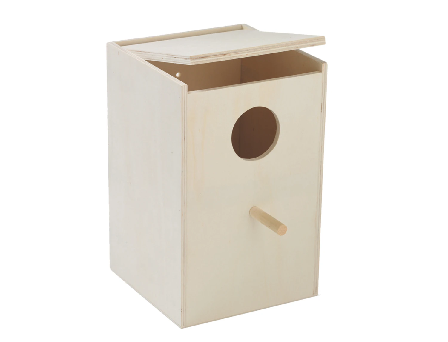 Merkloos Houten Parkietenestkast 15×14,5×22,2cm Ø4,5cm 3 Merkloos Houten Parkietenestkast 15×14,5×22,2cm Ø4,5cm