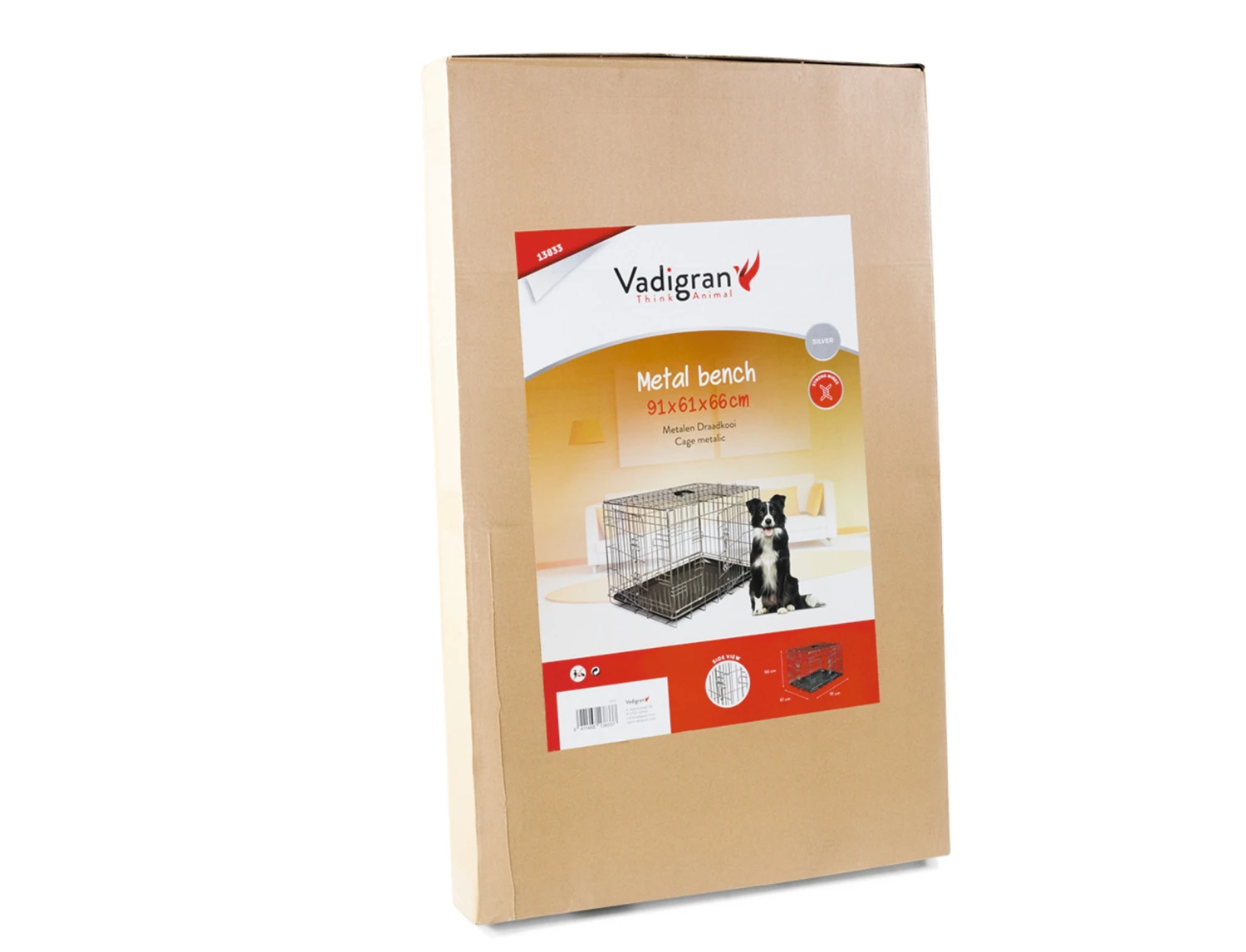 Draadkooi Opvouwbaar Classic Zilver 93x58x64cm 8 Draadkooi Opvouwbaar Classic Zilver 93x58x64cm - Afbeelding 6