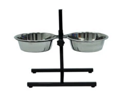 Voederstaander H-poot Met Inox Eetpotten 2x2500ml