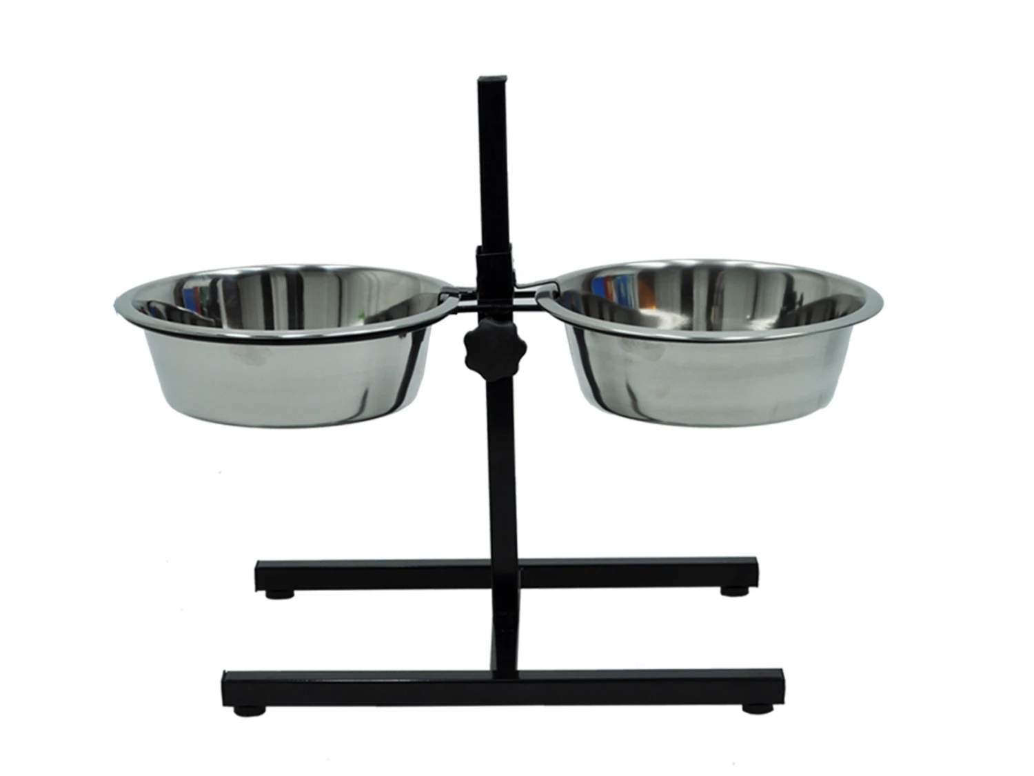 Voederstaander H-poot Met Inox Eetpotten 2x2500ml 3 Voederstaander H-poot Met Inox Eetpotten 2x2500ml