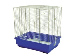 Kooi Kleine Vogel Moira Chroom/blauw 51x36x54cm