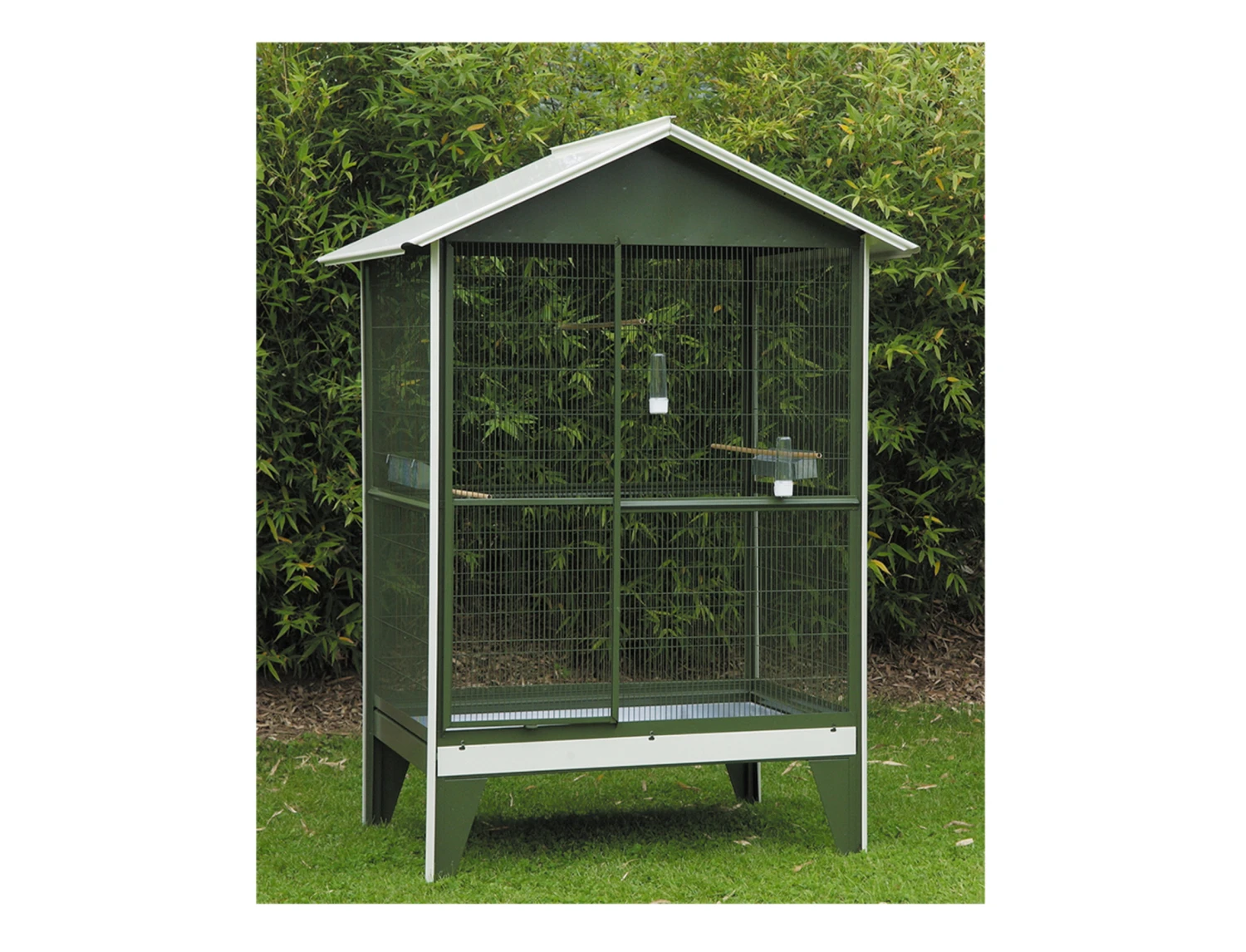 Merkloos Volière Nr 16 Groen Met Wit Dak 122x93x173cm 3 Merkloos Volière Nr 16 Groen Met Wit Dak 122x93x173cm