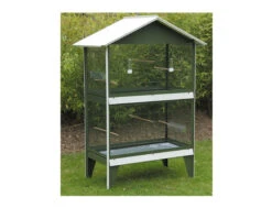 Merkloos Volière Nr 13 Wit Met Groen Dak 122x73x173 cm