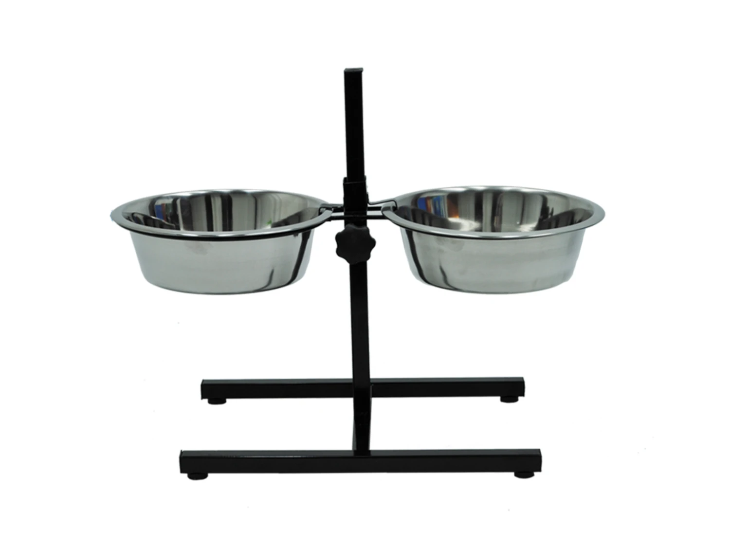 Voederstaander H-poot Met Inox Eetpotten 2x1570ml 3 Voederstaander H-poot Met Inox Eetpotten 2x1570ml