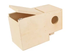 Merkloos Houten Nestkast Half Buiten 19,5x10x12cm