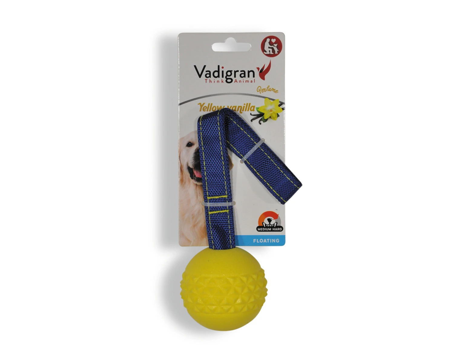 Speelgoed Hond TPR Bal Touw Yellow Vanilla 6,3cm 4 Speelgoed Hond TPR Bal Touw Yellow Vanilla 6,3cm - Afbeelding 2