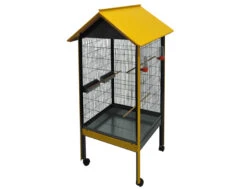 Merkloos Volière Carat Grijs Met Groen Dak 77x70x159cm