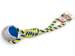 Katoenen Koord+tennisbal Blauw-geel 440g 45cm -Savic Winkel p9792 vad 15588 katoenen koordtennisbal blauw geel 440g 45cm 2