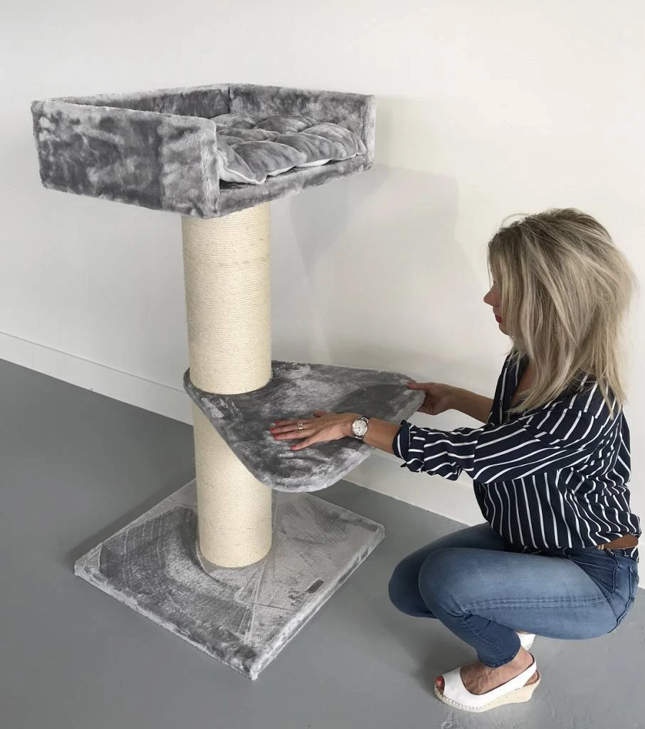 Krabpaal Maine Coon Lounge Light Grey 7 Krabpaal Maine Coon Lounge Light Grey - Afbeelding 5